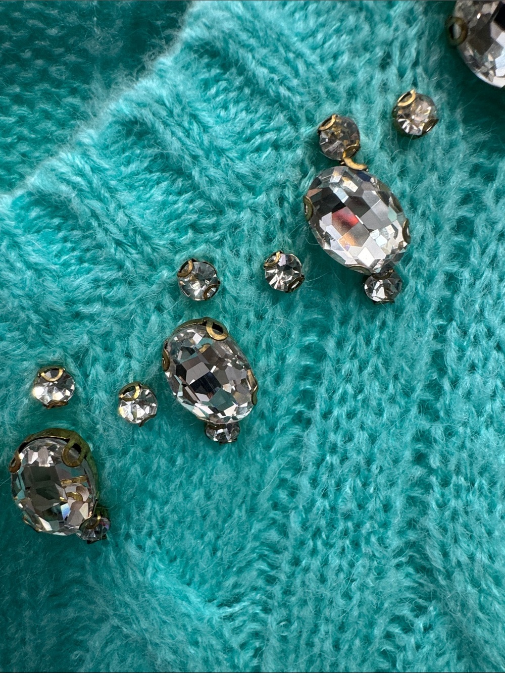 Lilly Pulitzer Aqua Cable Knit Jewel-Neck Sweater - Picture 3 of 5